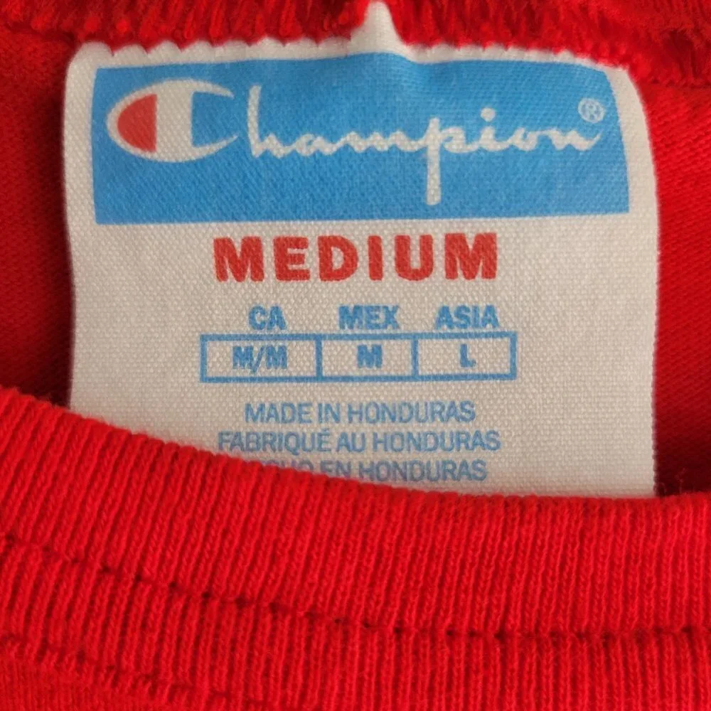 Champion Men's Red Heritage Embroidered Logo Short Sleeve Tee Size M - Picture 3 of 7